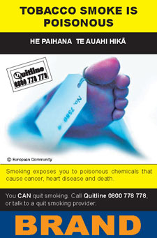 Image of the Poison cigarette packet design - back.